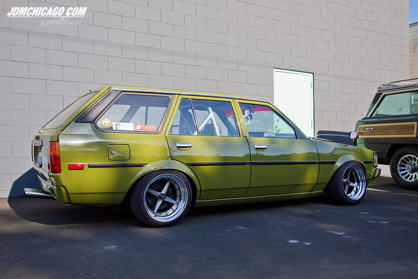 Really nice Corolla Wagon on Equip 01 s outside of the Fatlace Paddock